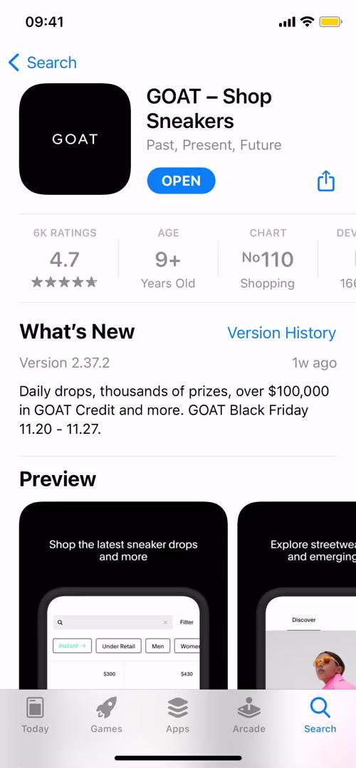 Goat app store listing screenshot