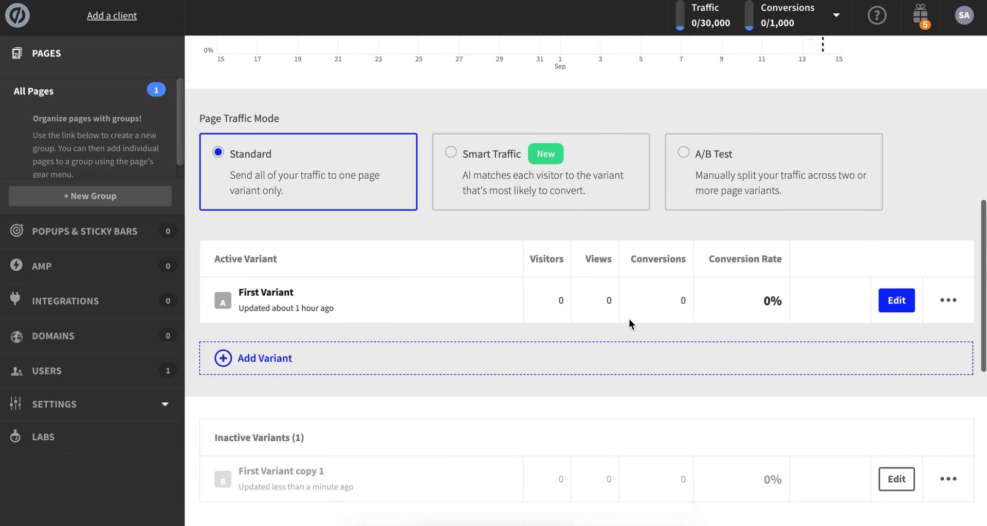 Split testing on Unbounce video thumbnail