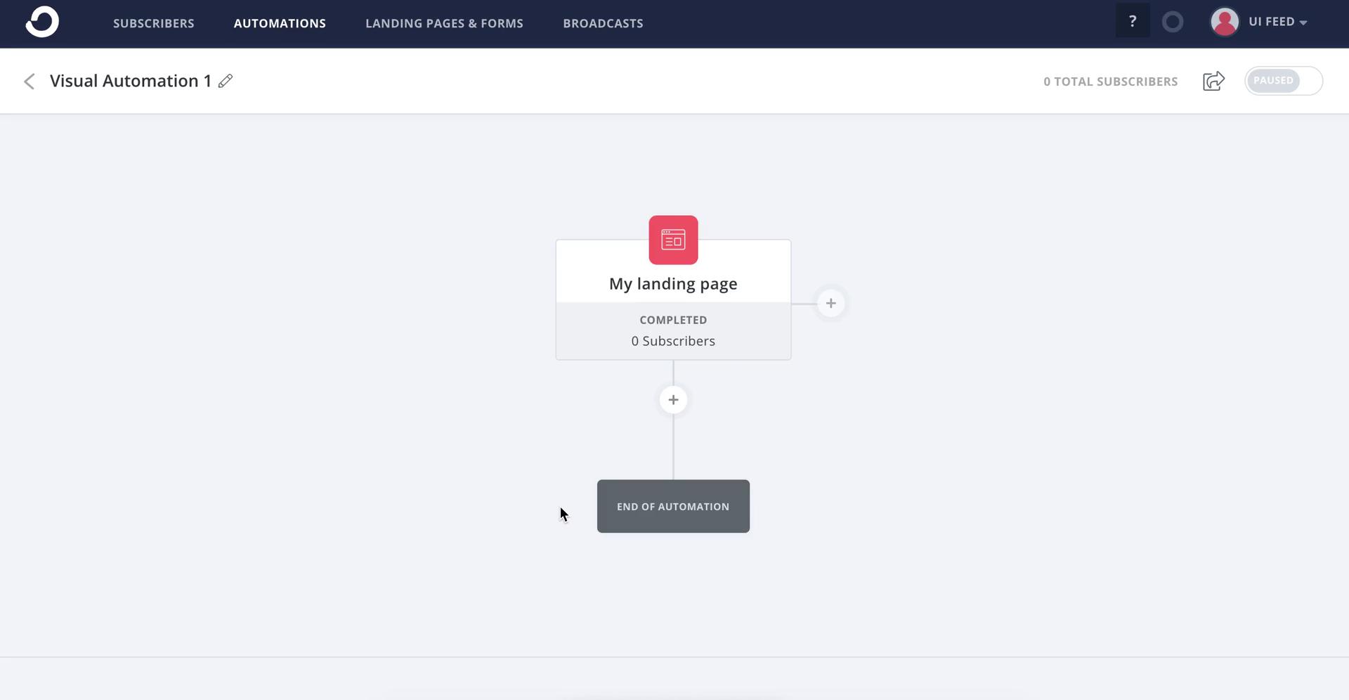 Creating an automation workflow screenshot