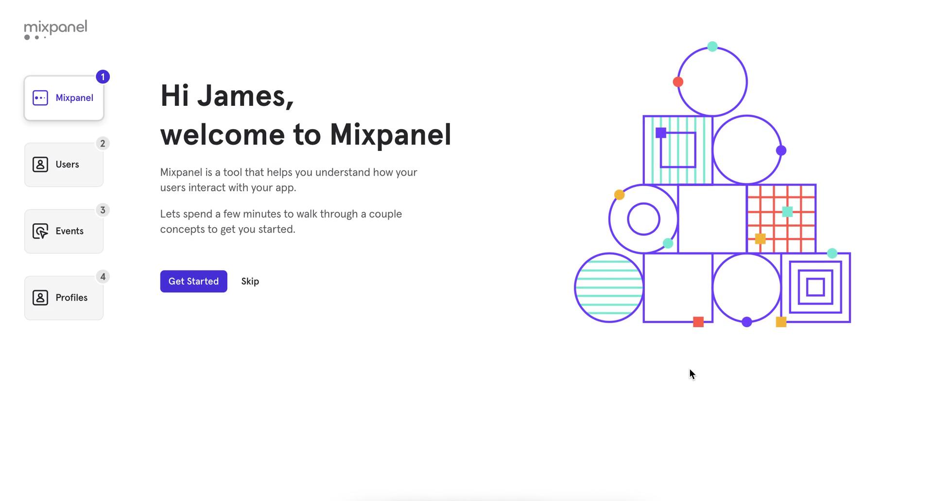 Screenshot of Introduction slides on Accepting an invite on Mixpanel user flow