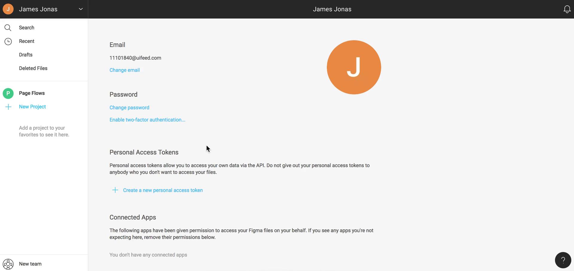 Screenshot of during Deleting your account on Figma user flow