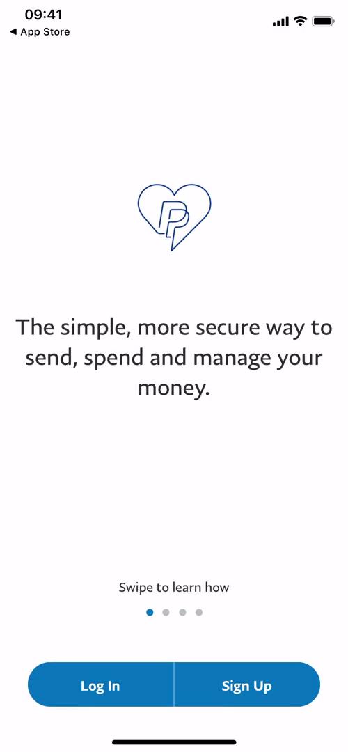 PayPal start screen screenshot
