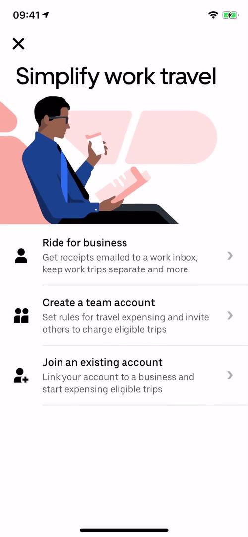 Business sign up screenshot