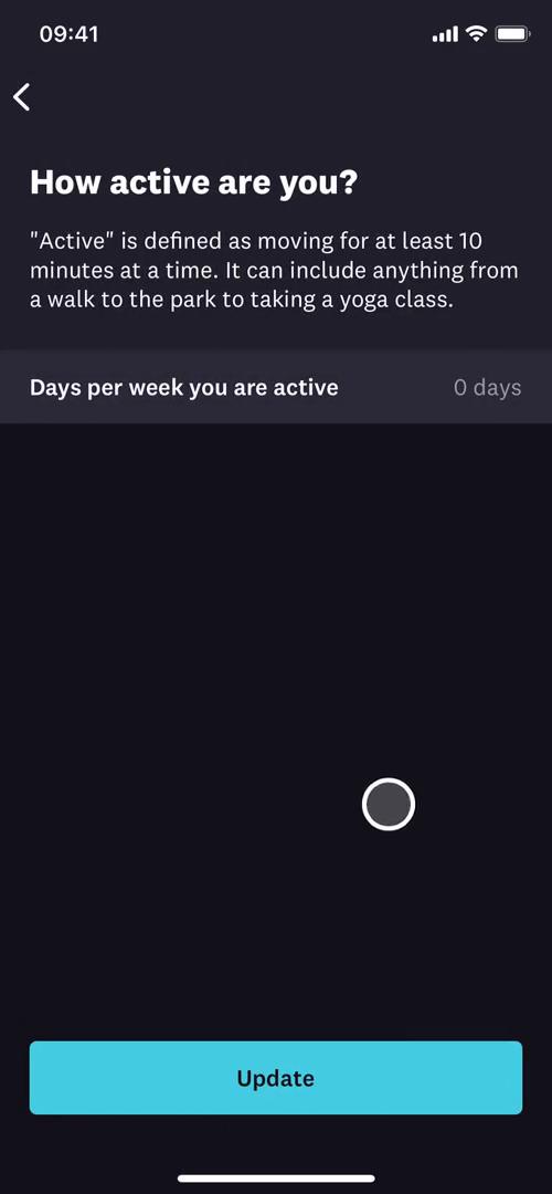 Tracking activity screenshot