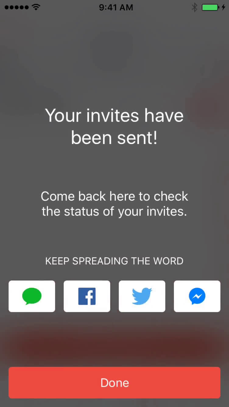 Inviting people screenshot