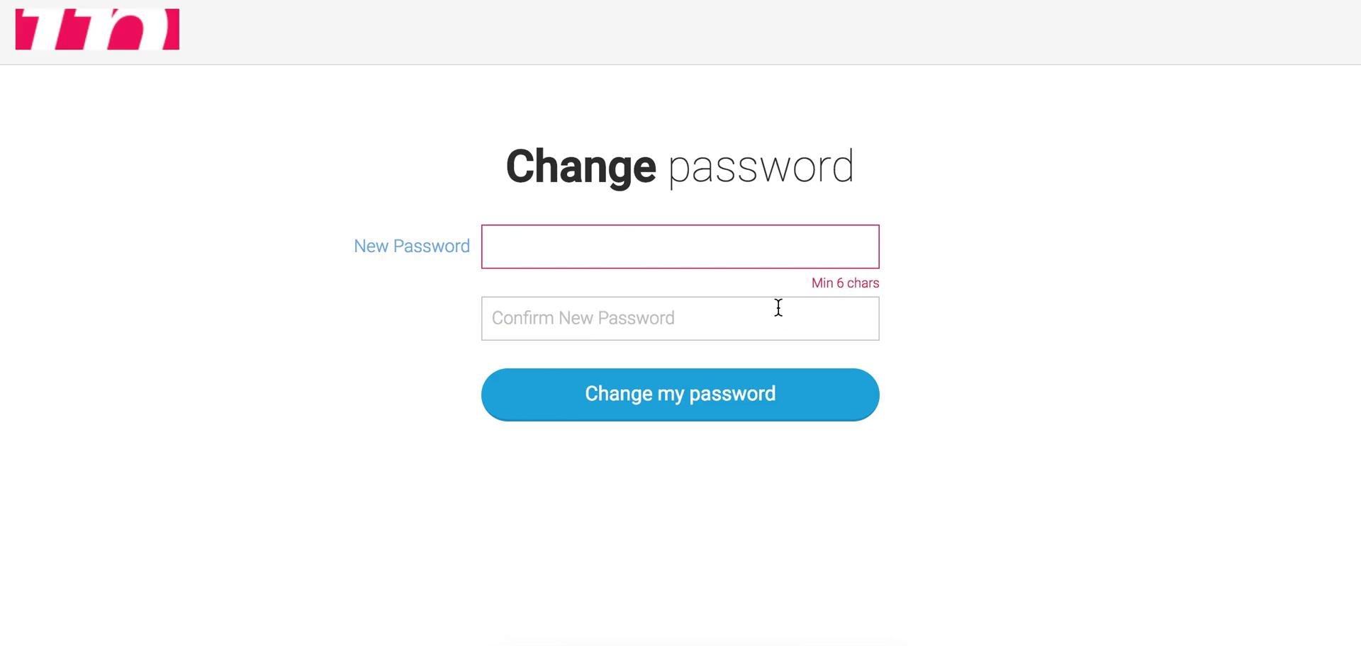 Password reset screenshot