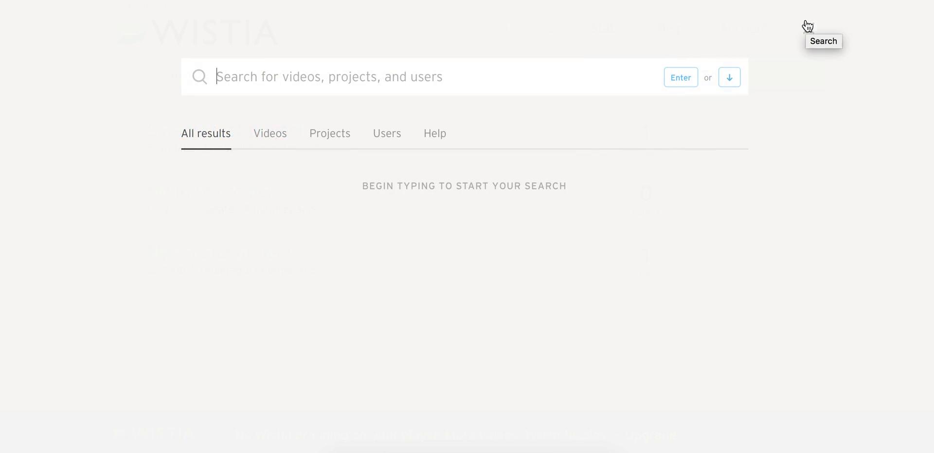 Screenshot of Search on Searching on Wistia user flow
