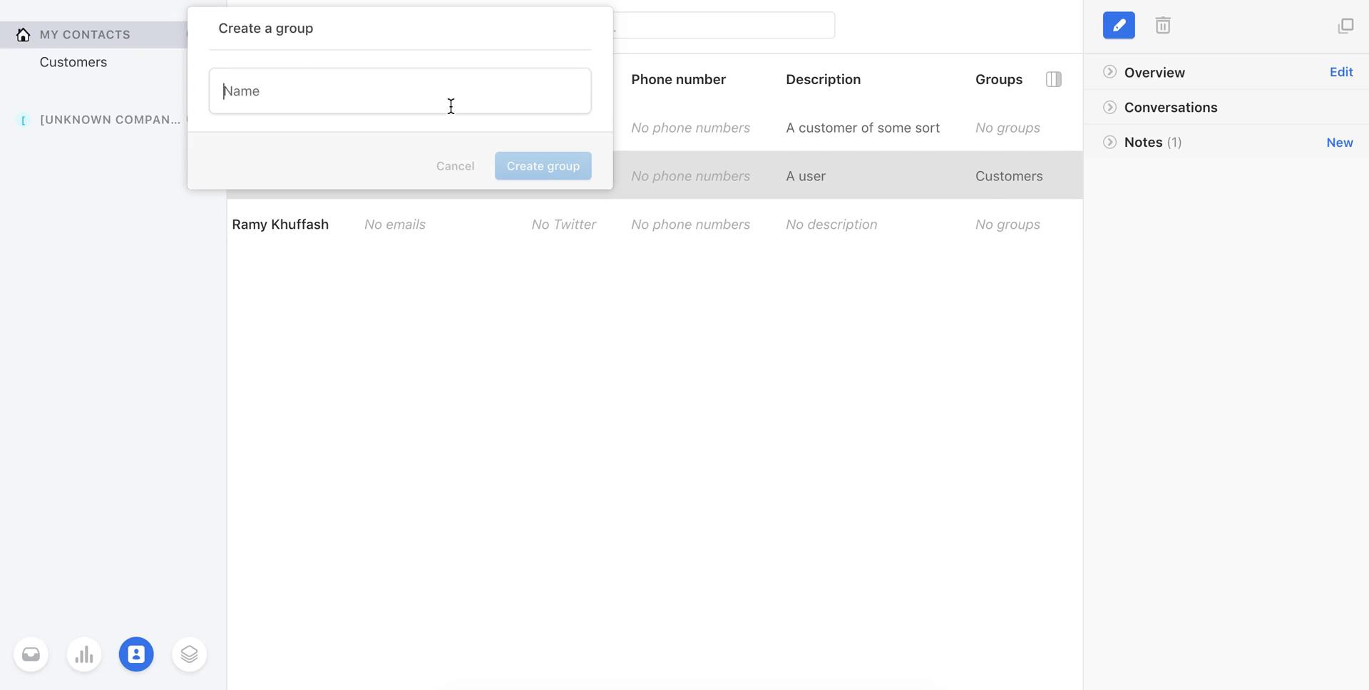 CRM screenshot