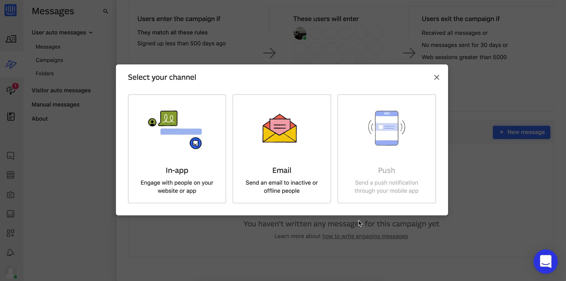 Creating an email campaign screenshot