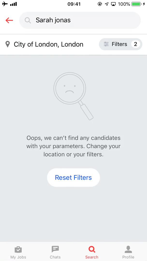 Finding candidates screenshot