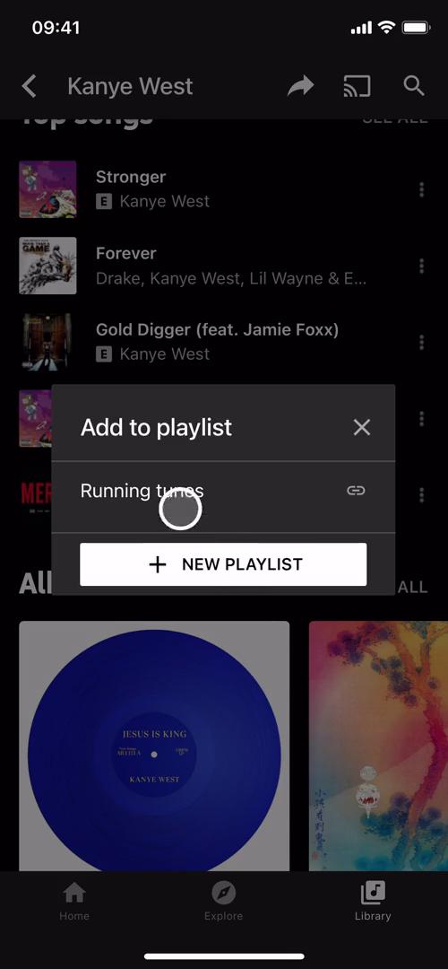 Creating a playlist screenshot