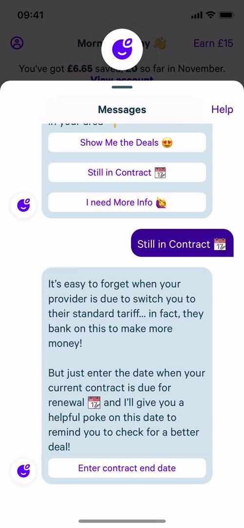 Chat bot screenshot