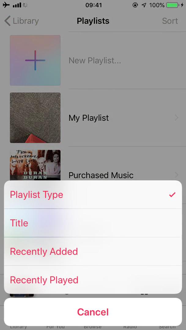 Creating a playlist screenshot