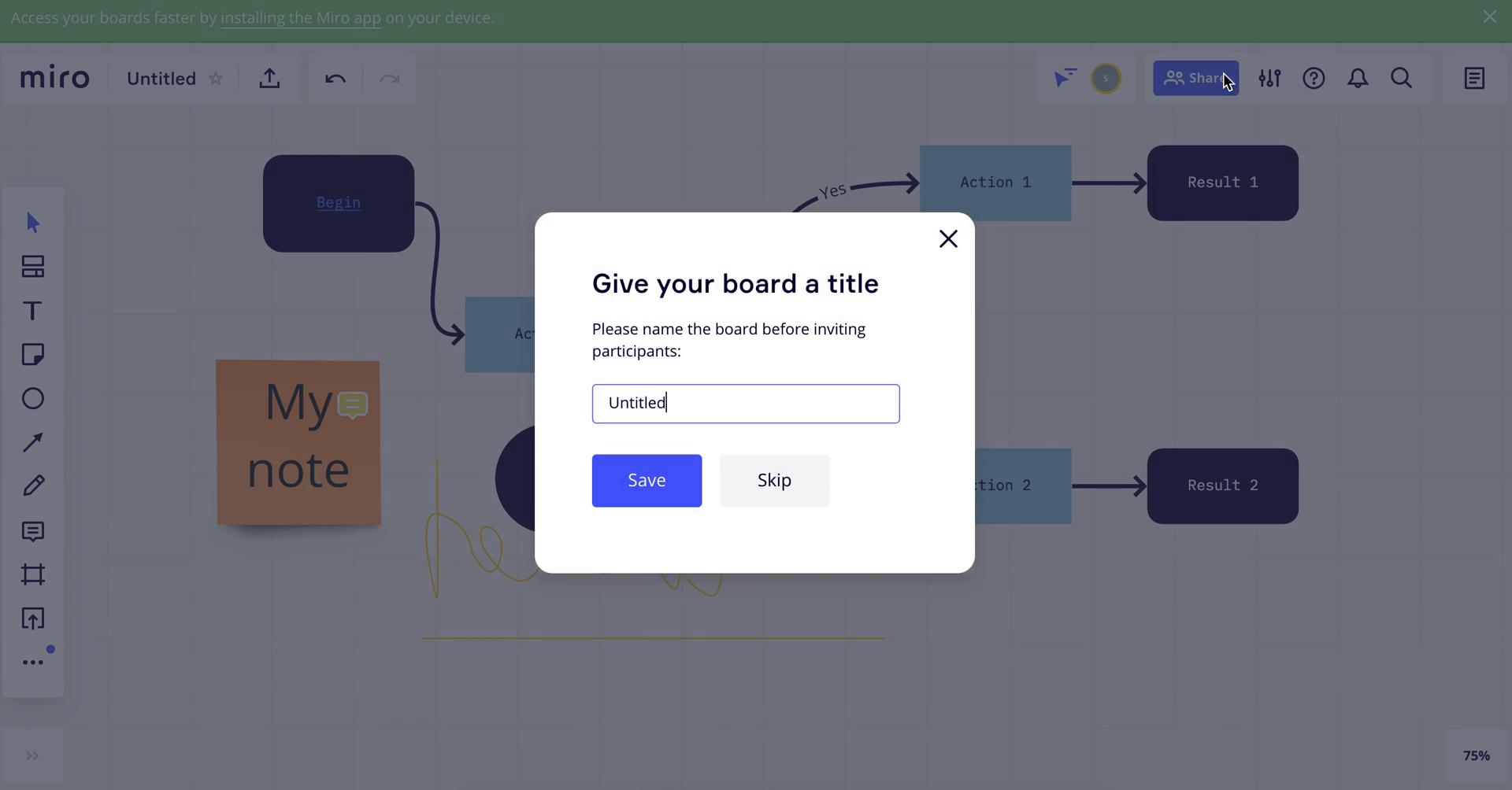 Creating a flowchart screenshot