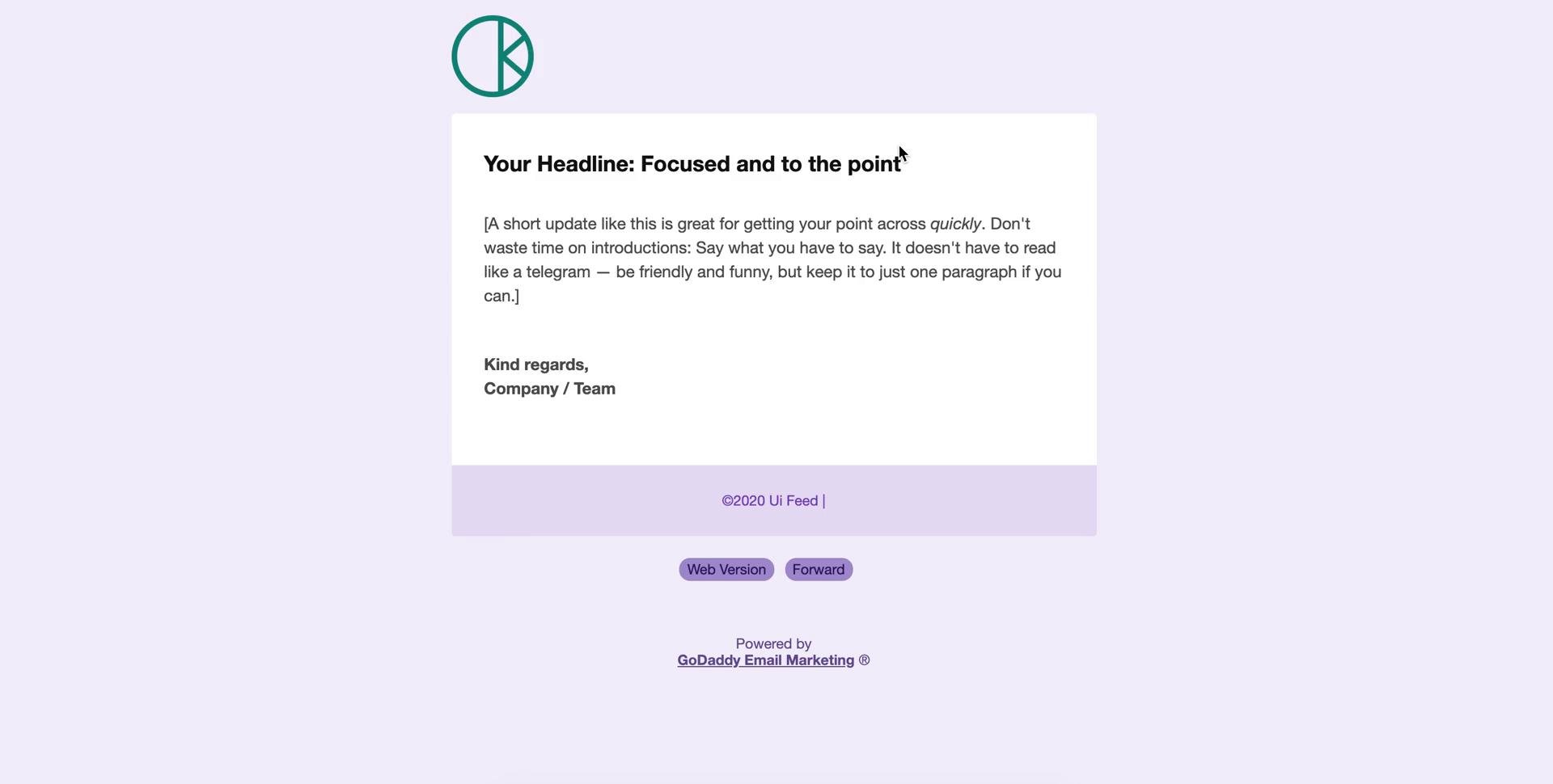 Creating an email campaign screenshot