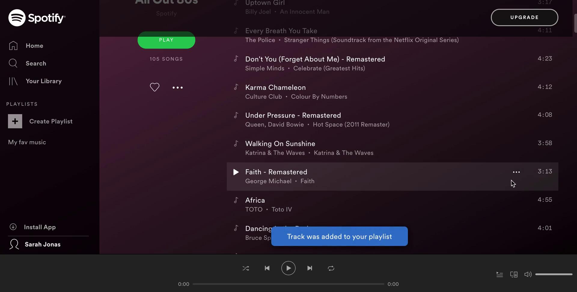 Creating a playlist screenshot