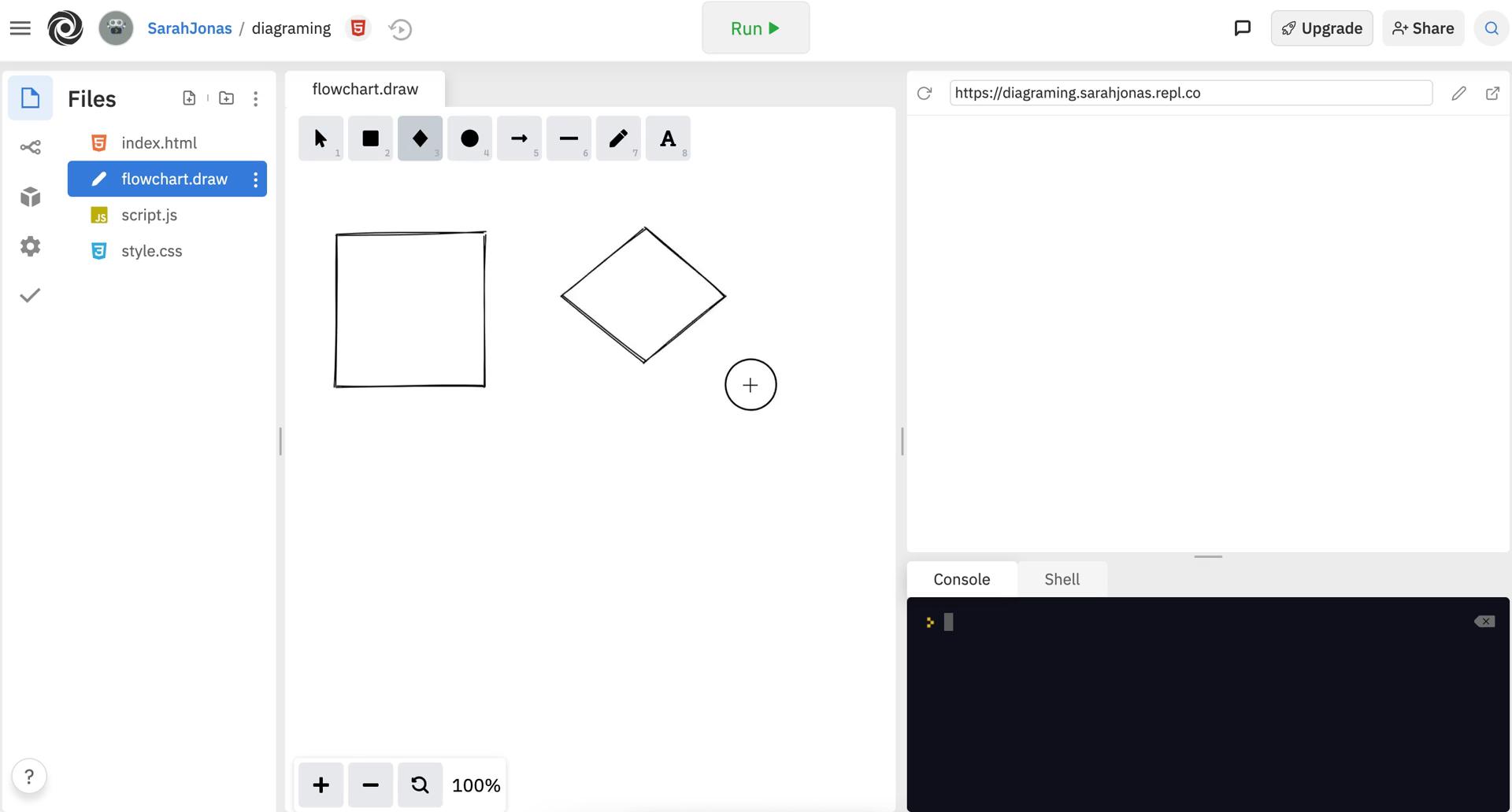 Creating a flowchart screenshot