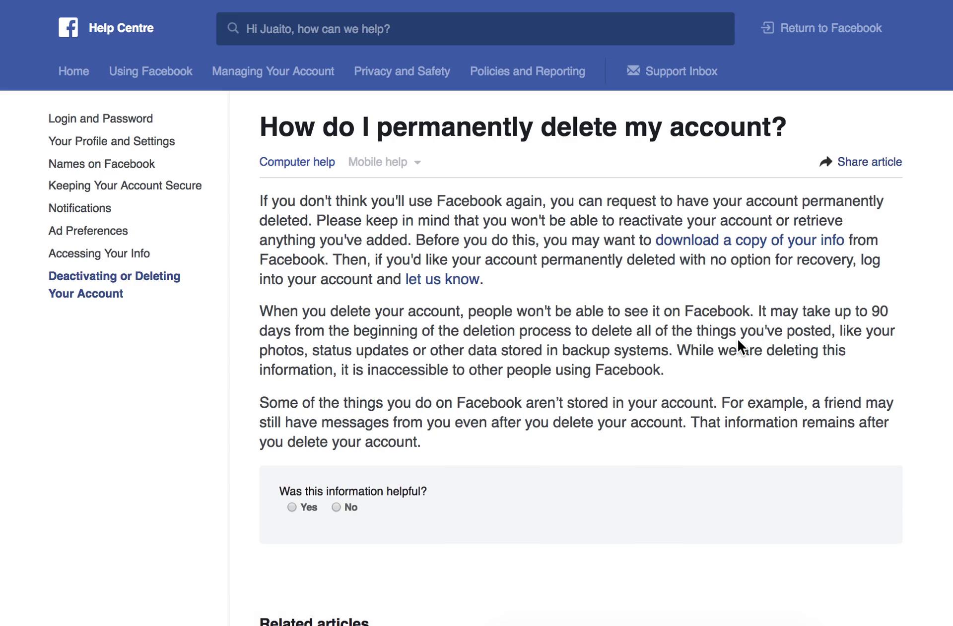 instagram delete account with facebook