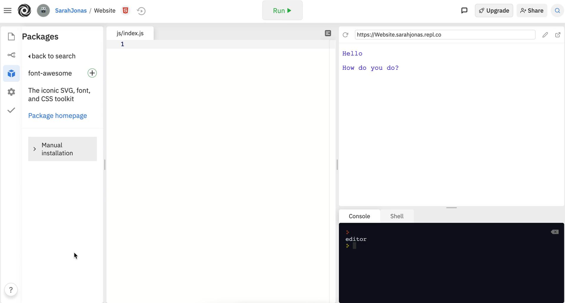 Code editor screenshot