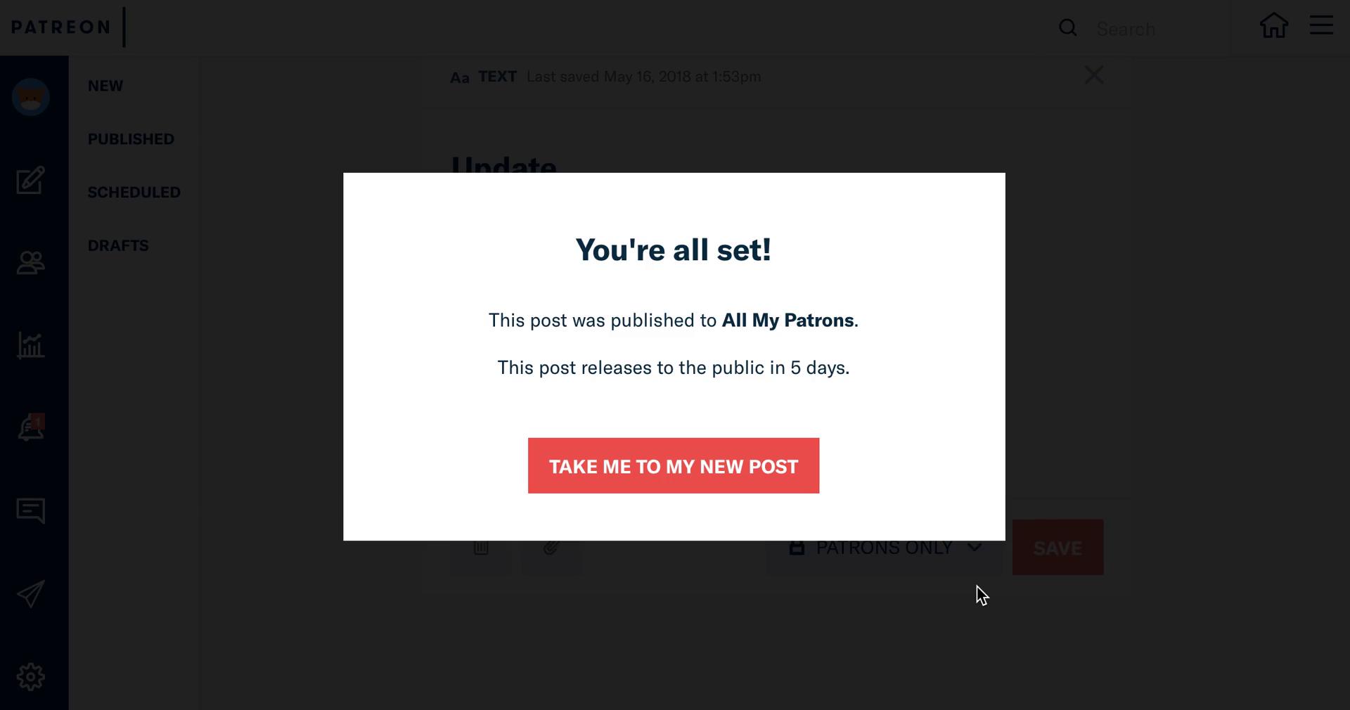 Creating a post screenshot