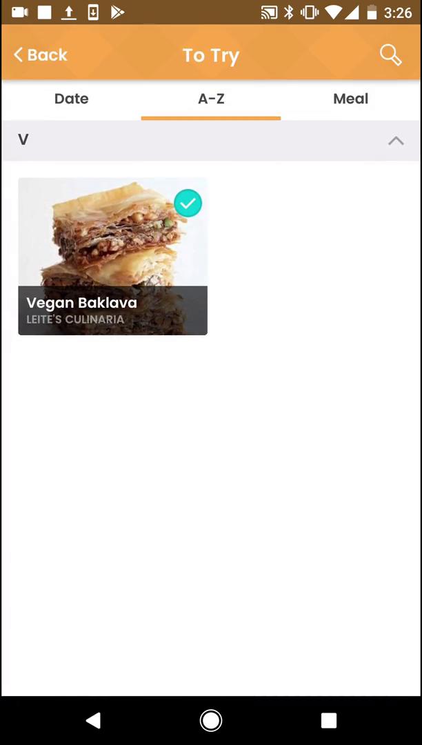 Finding a recipe screenshot