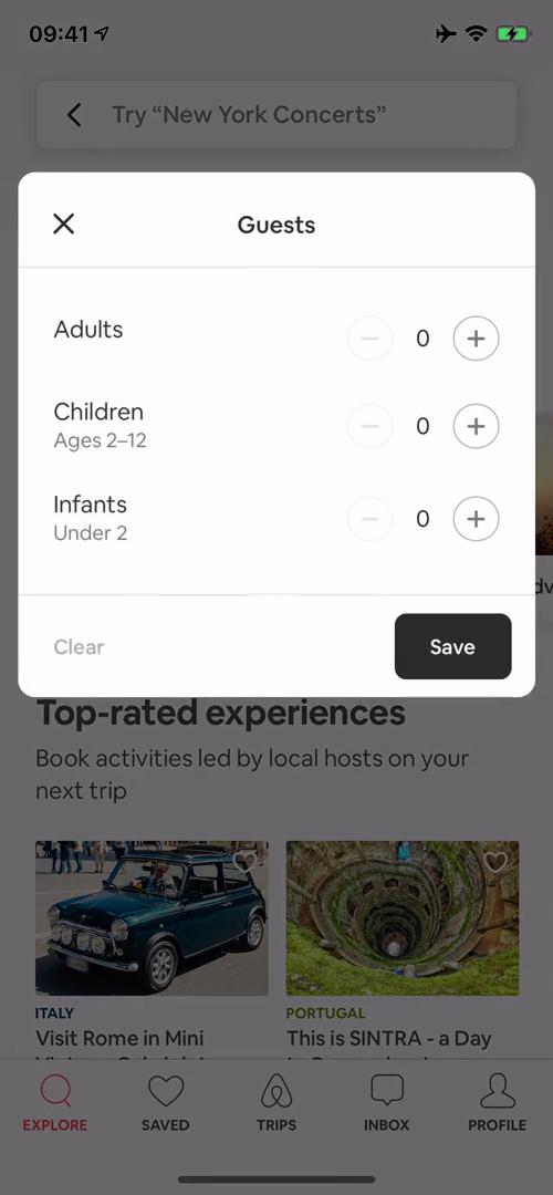 Airbnb set guests screenshot