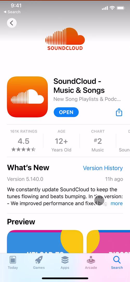SoundCloud app store listing screenshot