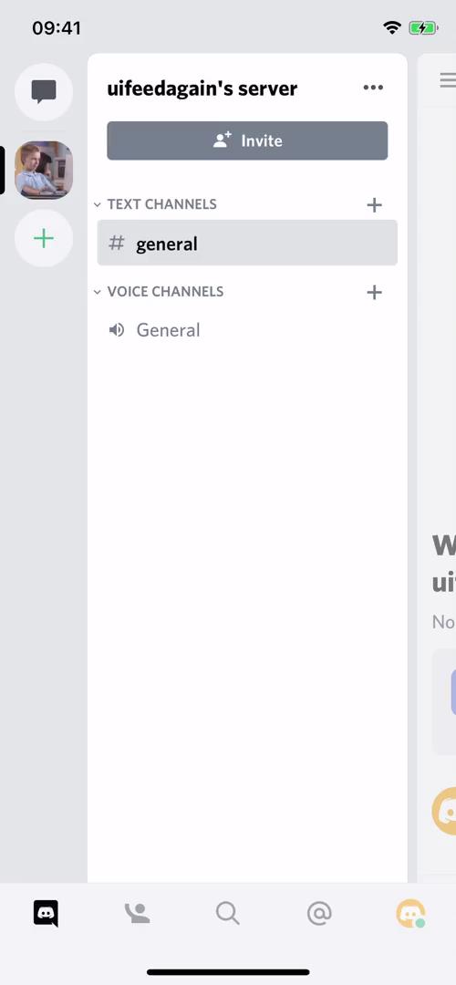 Screenshot of Channels on Accepting an invite on Discord user flow