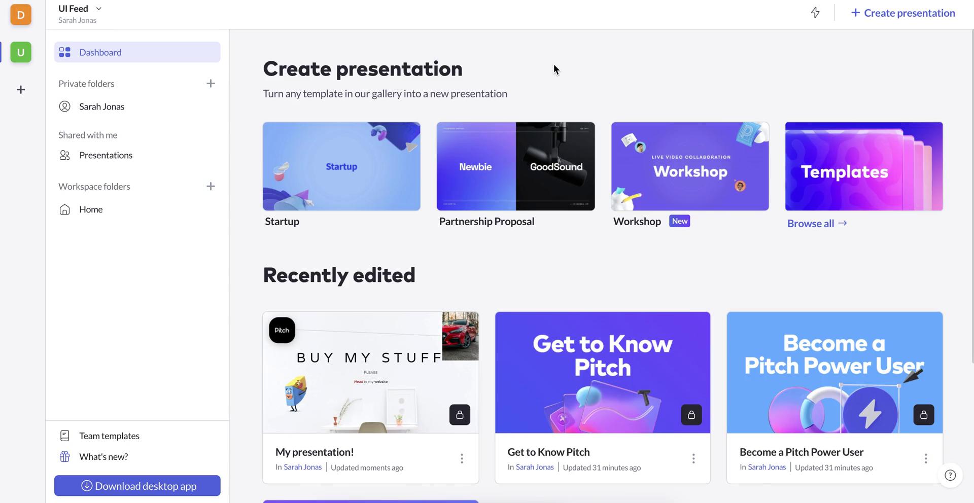 Creating a presentation screenshot