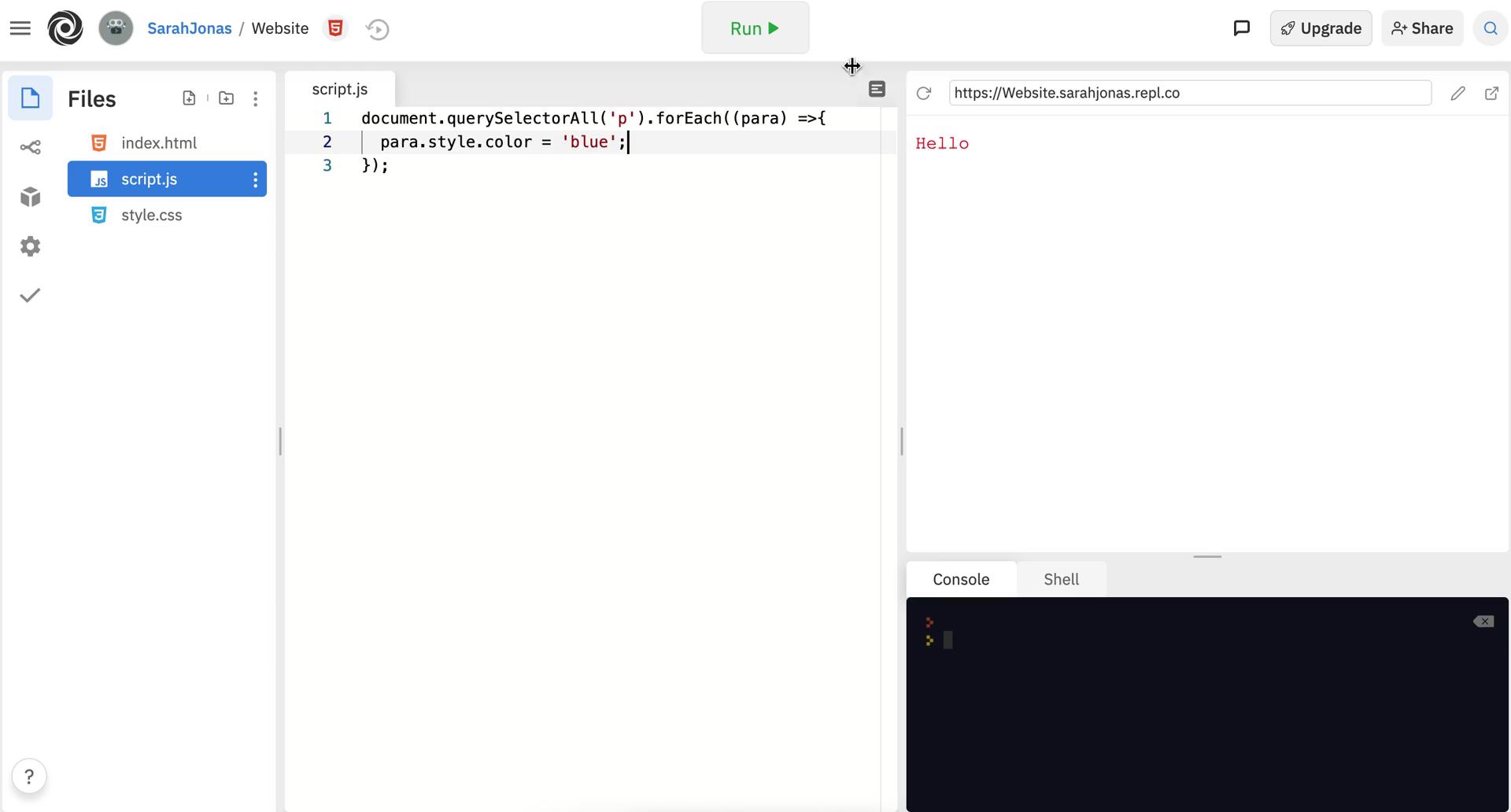 Code editor screenshot