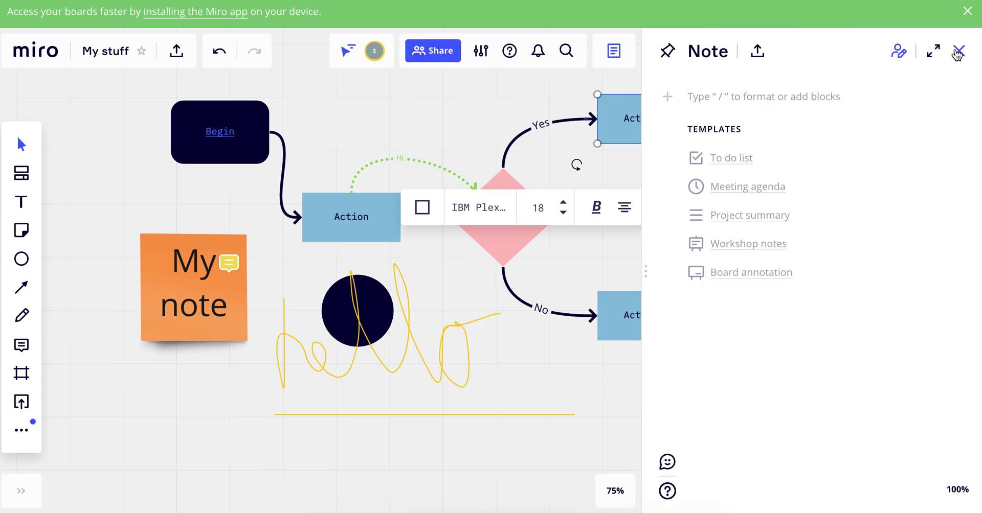 Creating a flowchart screenshot