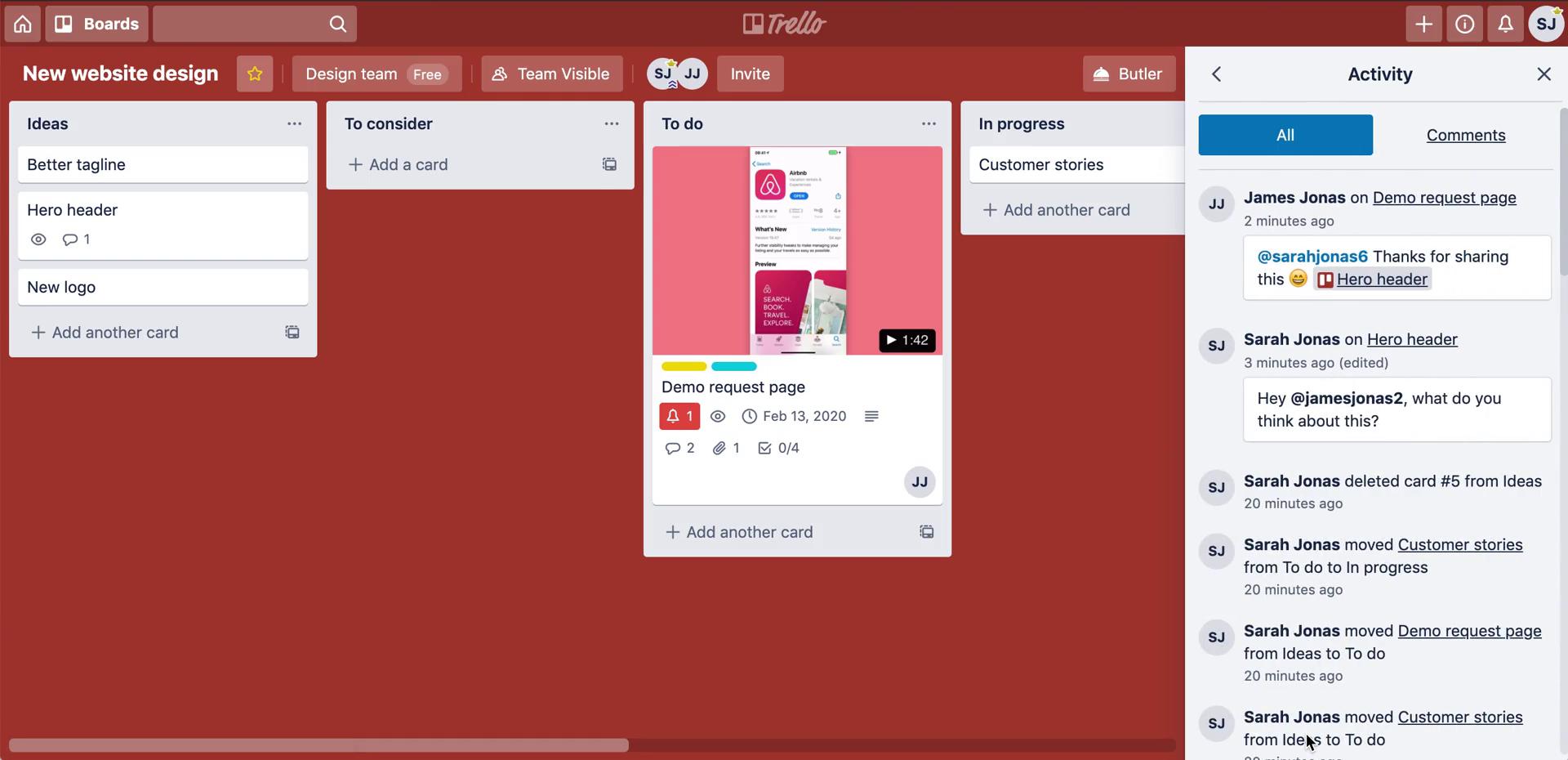 Activity feed on Trello video thumbnail