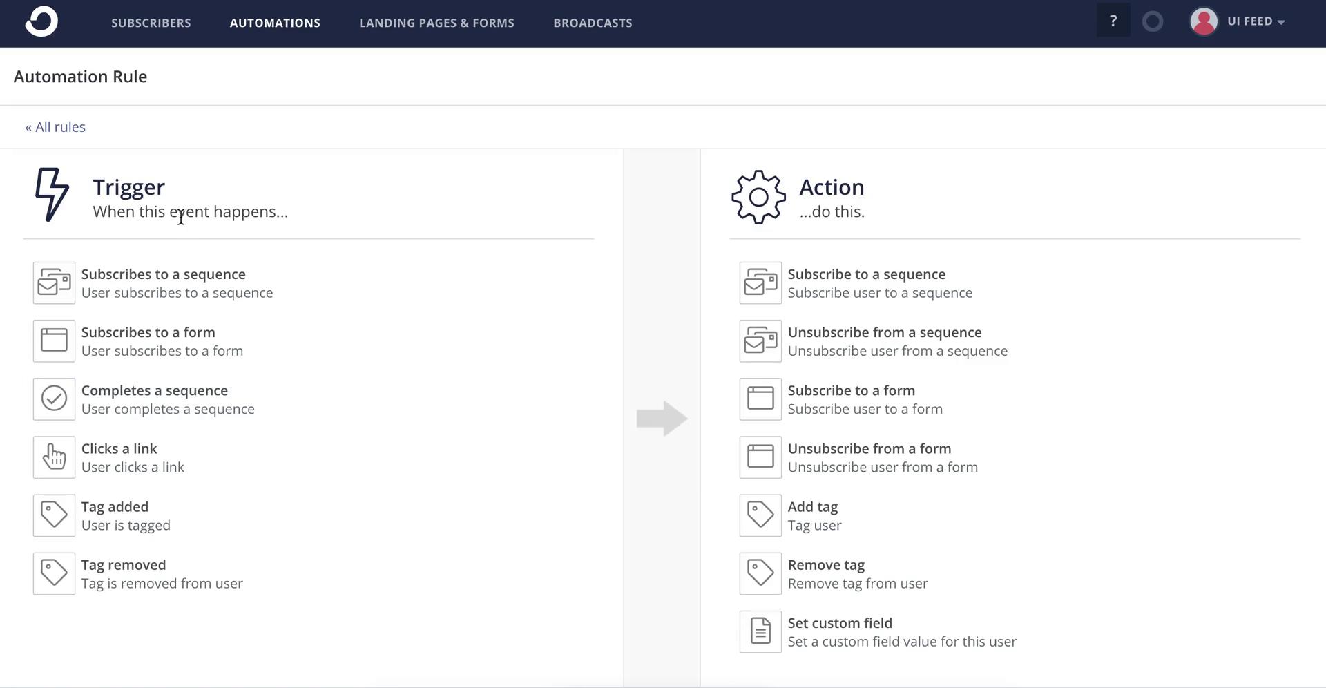 Creating an automation workflow screenshot