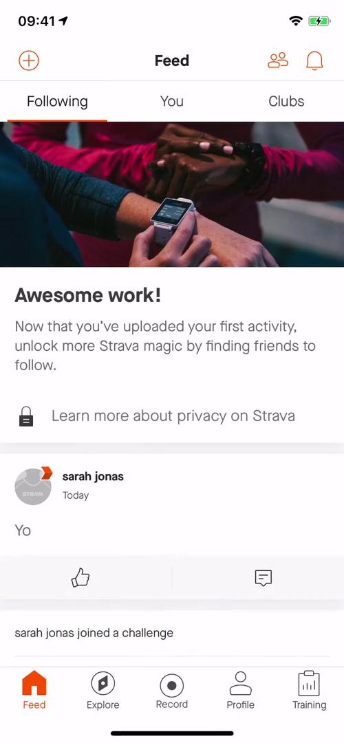 General browsing on Strava video thumbnail