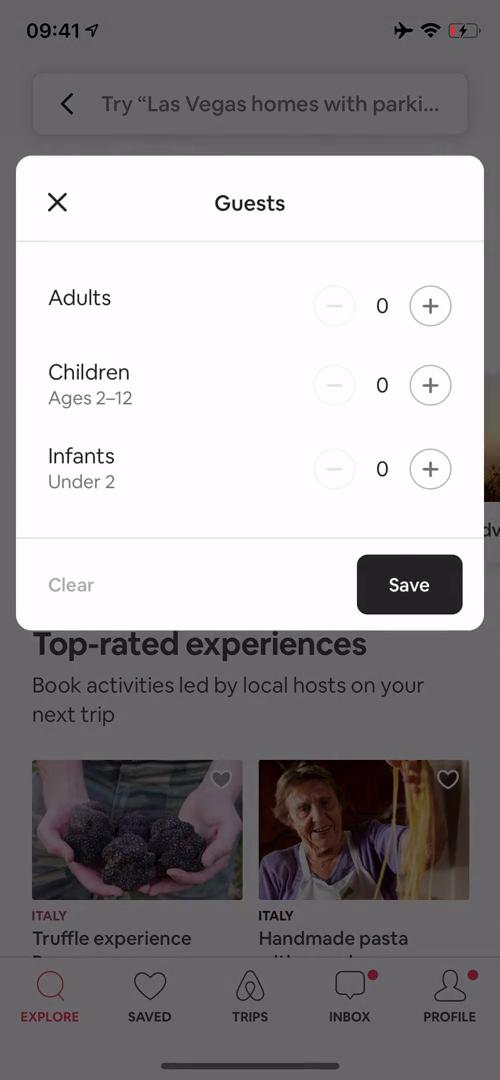 Screenshot of Set guests on Booking a room on Airbnb user flow
