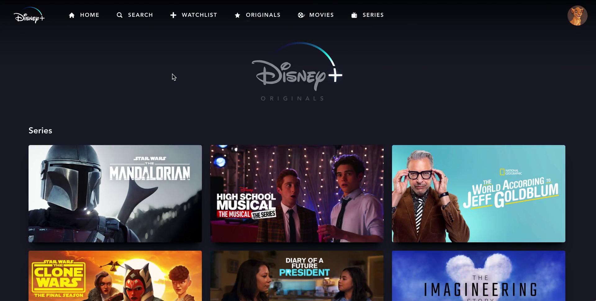 General browsing on Disney+ video thumbnail