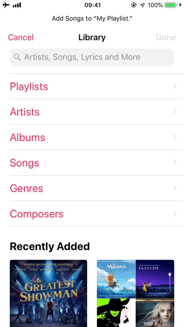 Creating a playlist screenshot