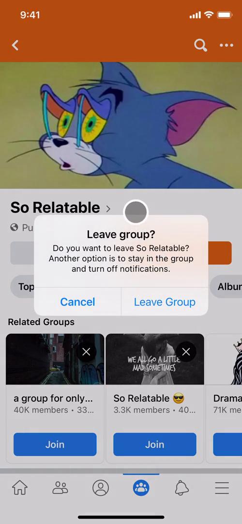 Joining a group screenshot