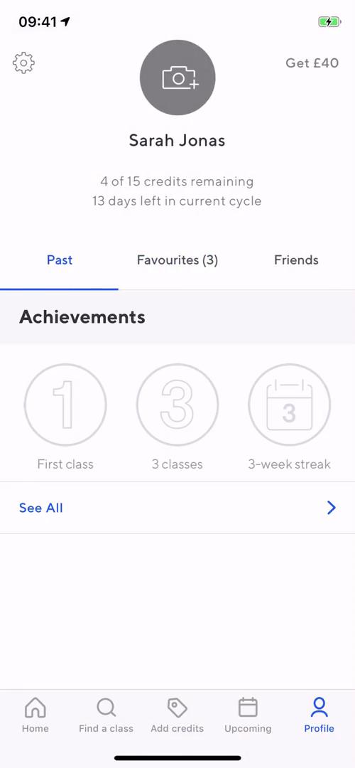 ClassPass achievements screenshot