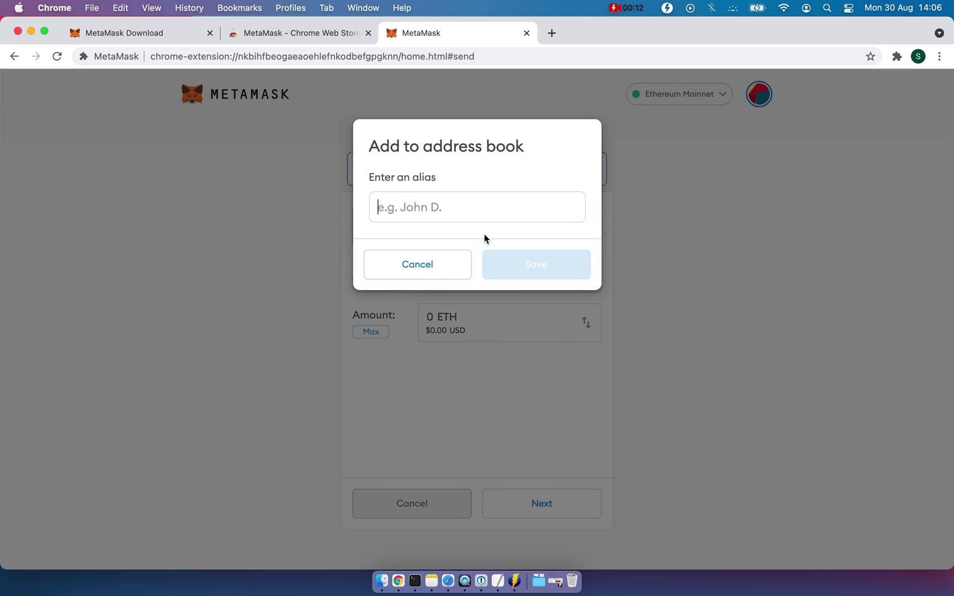 Sending currency on MetaMask video thumbnail