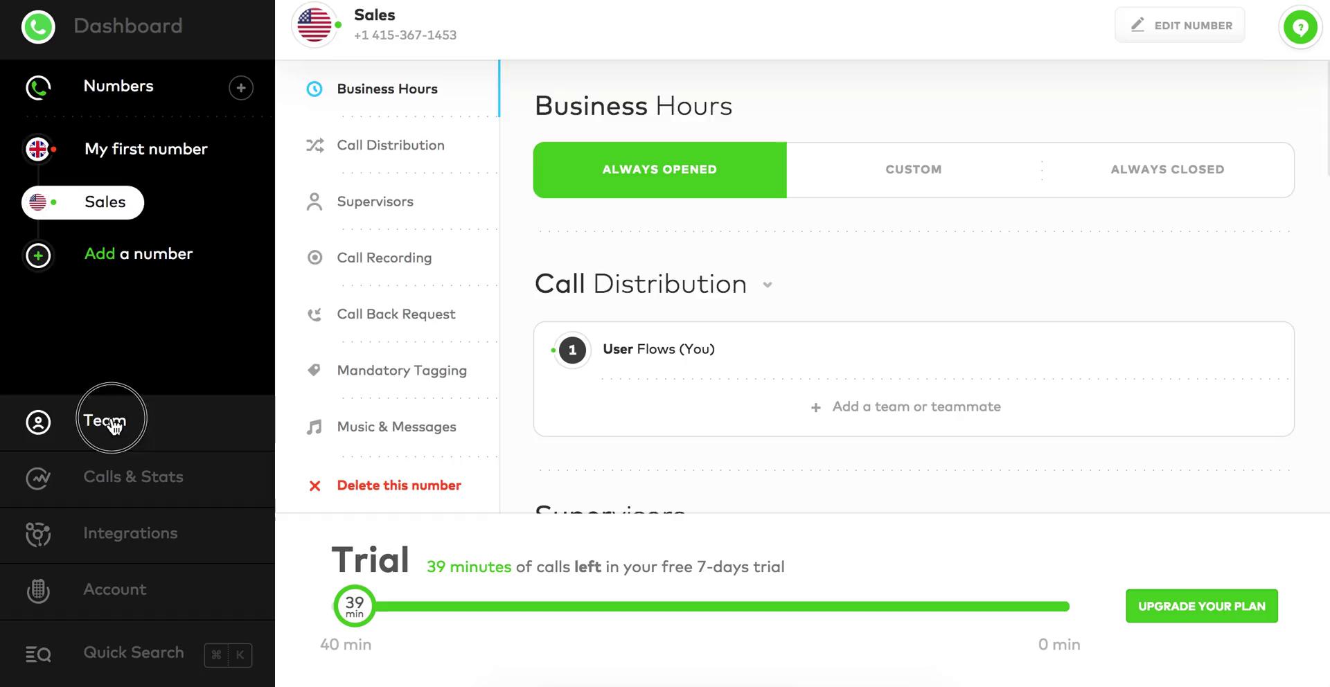 Screenshot of on Inviting people on Aircall user flow