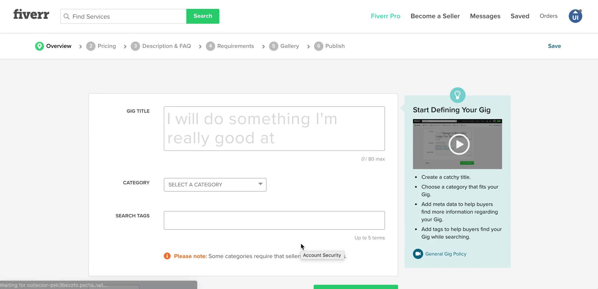 Becoming a seller on Fiverr video thumbnail