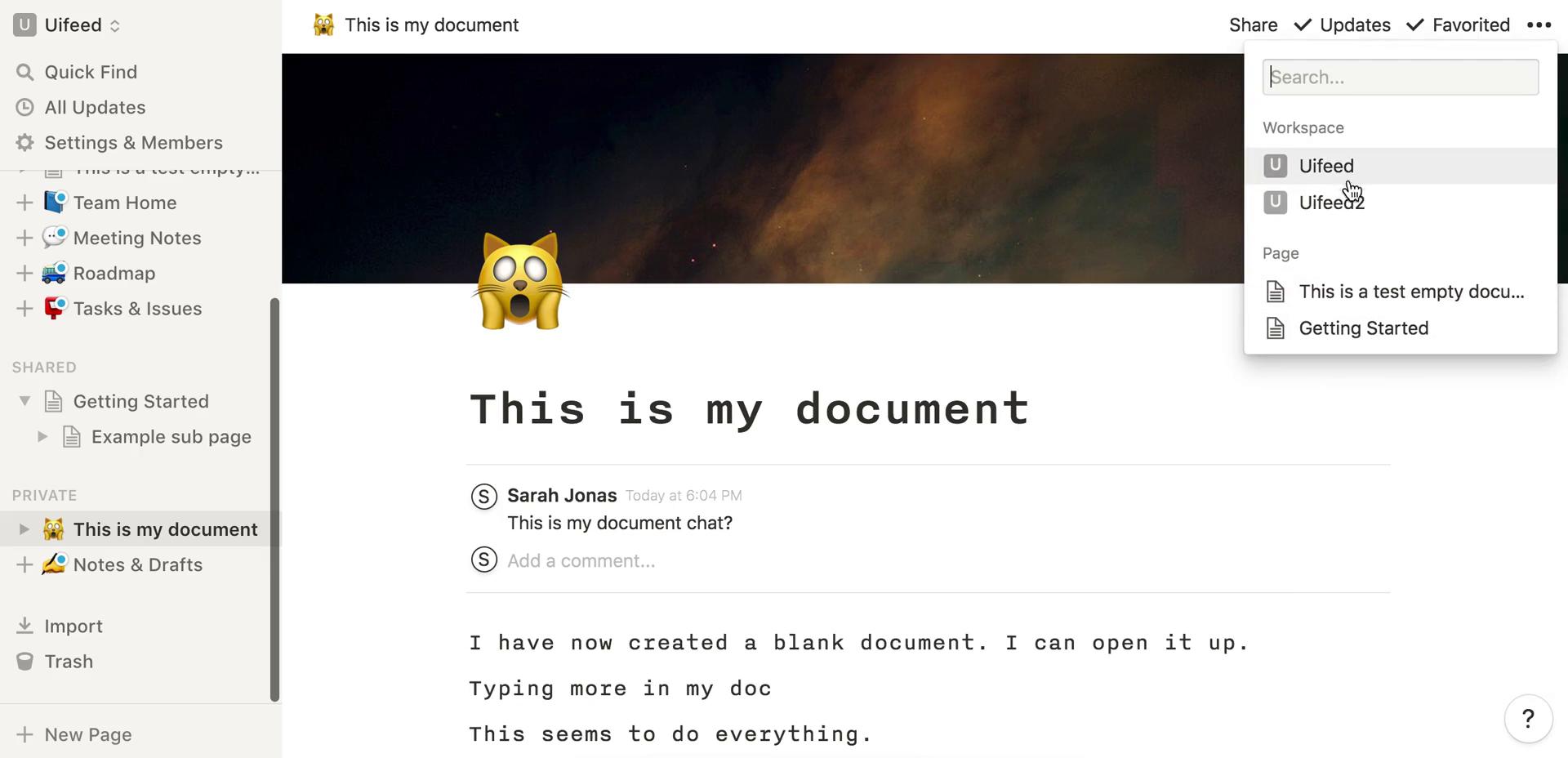 Creating a document screenshot