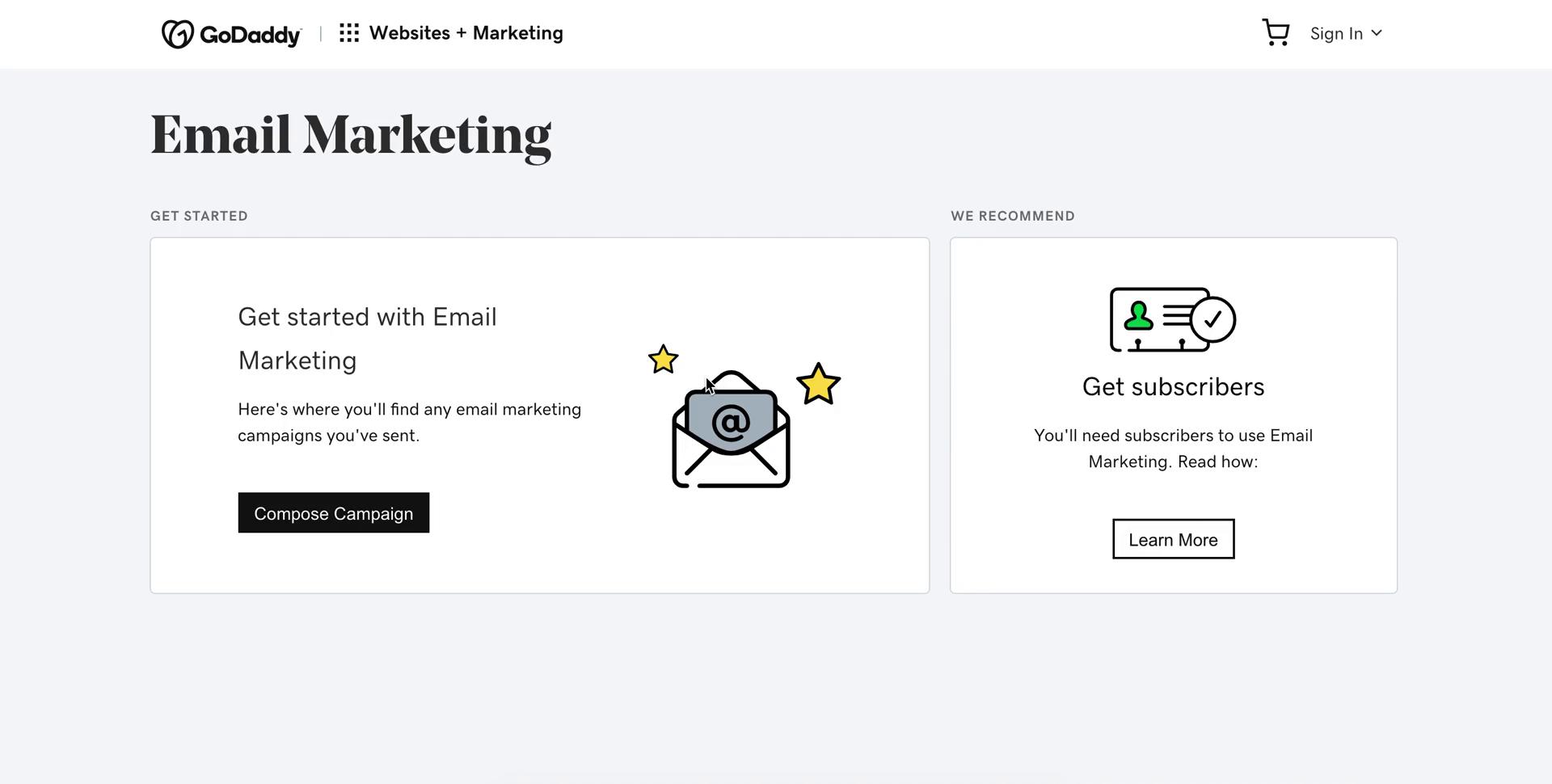 Creating an email campaign screenshot