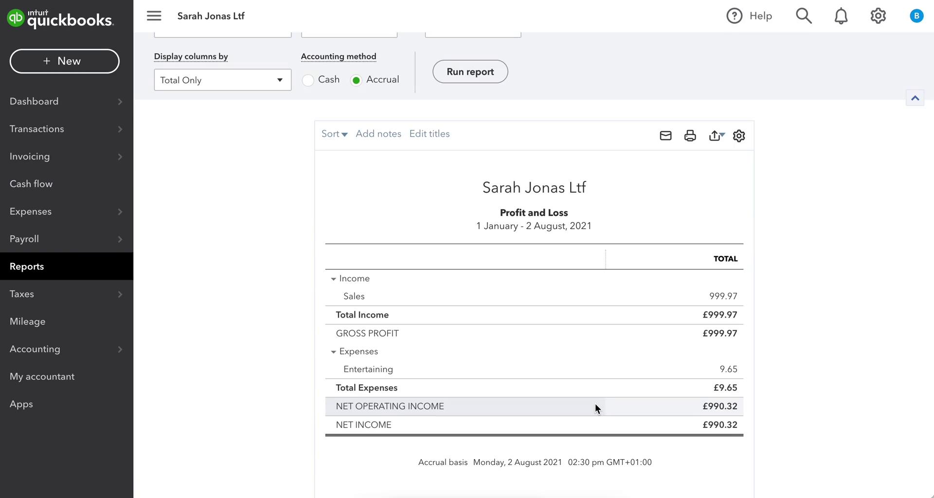 Categorizing transactions screenshot