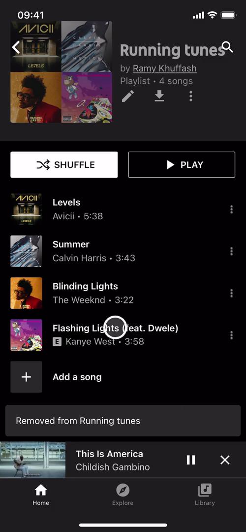 Creating a playlist screenshot