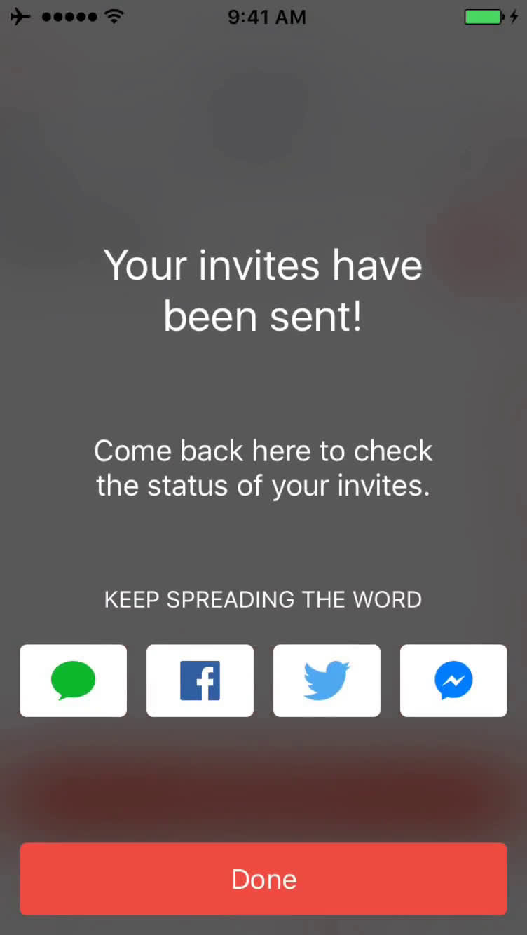 Inviting people screenshot