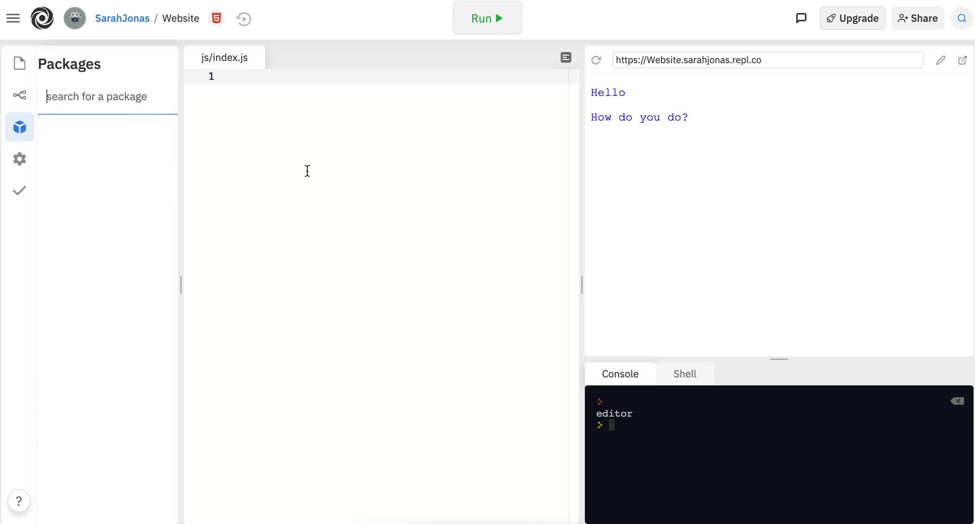 Code editor screenshot