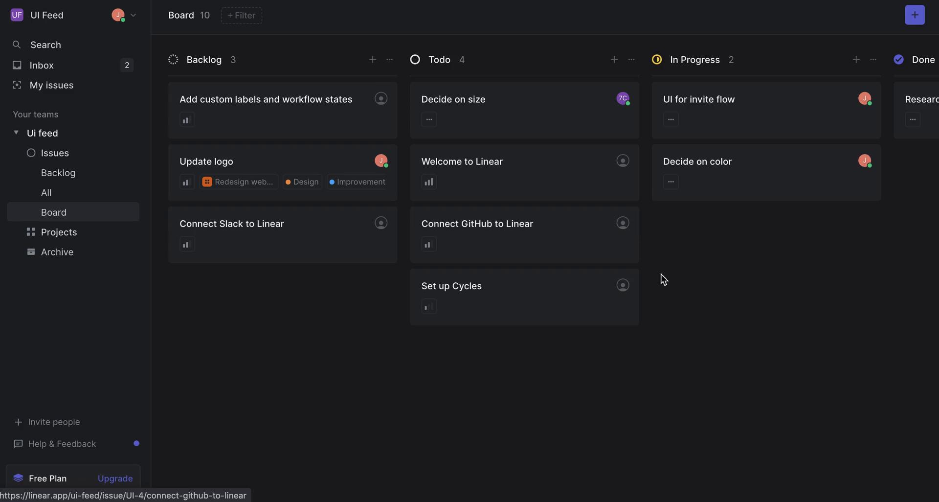 Tasks screenshot