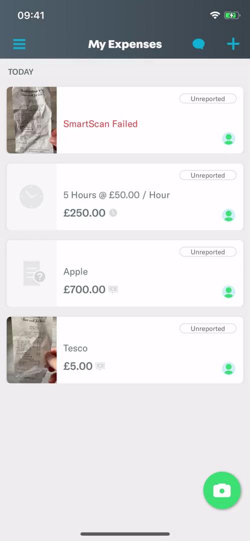 Adding expenses screenshot